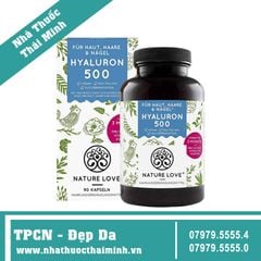 NATURE LOVE HYALURON 500 (90 viên) - Viên uống Cấp ẩm với hàm lượng HA cao, ngăn ngừa lão hóa, hỗ trợ xương khớp