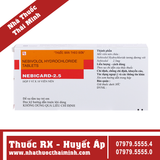 Thuốc Nebicard 2.5mg Torrent điều trị tăng huyết áp vô căn (5 vỉ x 10 viên)