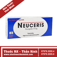 Thuốc Neuceris 10mg - Điều trị rối loạn chuyển hóa mạch máu não (3 vỉ x 10 viên)