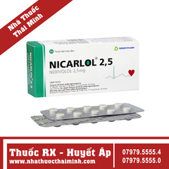 Thuốc Nicarlol 2,5mg điều trị tăng huyết áp (3 Vỉ x  10 Viên)