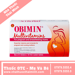 Thuốc Obimin Multivitamins - Bổ sung vitamin & khoáng chất cho bà bầu (30 viên)