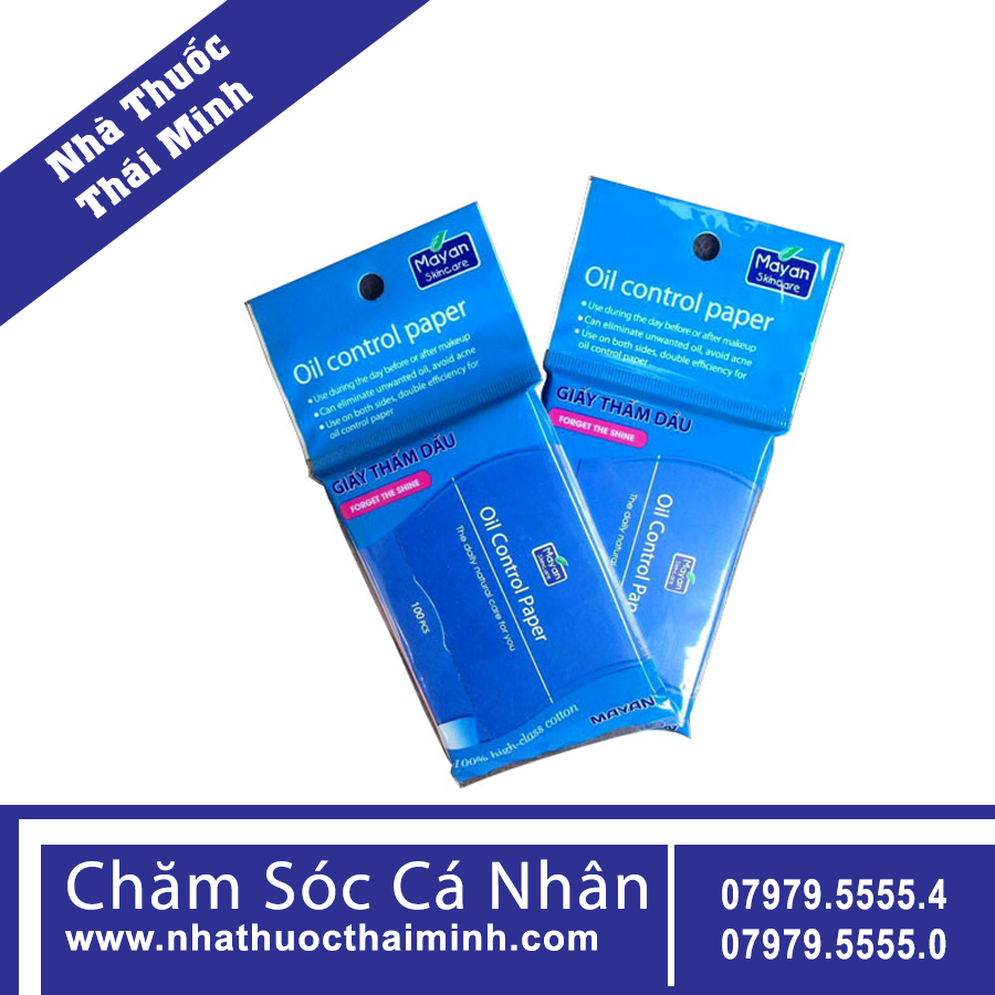 Oil Control Paper Blue Giấy Thấm Dầu Mayan Oil Control Paper 200 Pcs – Nhà thuốc Thái Minh