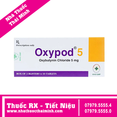 Thuốc Oxypod 5 - Điều trị tiểu nhiều, tiểu đêm, tiểu không tự chủ (3 vỉ x 10 viên)