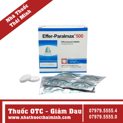 Thuốc sủi Paralmax 500 - Giảm đau, hạ sốt (5 vỉ x 4 viên)