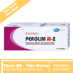 Thuốc Perglim M-2 - điều trị tiểu đường type 2 (5 vỉ x 20 viên)