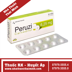 Thuốc Peruzi 6.25mg - Điều trị tăng huyết áp (3 vỉ x 10 viên)