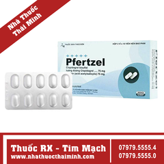 Thuốc Pfertzel 75mg/75mg - Điều trị đột quỵ, nhồi máu cơ tim (3 vỉ x 10 viên)