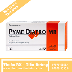 Thuốc Pyme Diapro MR 30mg - điều trị bệnh đái tháo đường (2 vỉ x 30 viên)