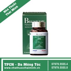 BREMEDIE NUTRI HAIR ZINC (Hộp 60 viên) - Viên Uống Nuôi Dưỡng Tóc, Hỗ Trợ Mọc Tóc