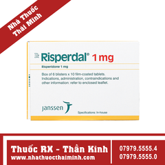 Thuốc Risperdal 1mg - Điều trị bệnh tâm thần phân liệt (6 vỉ x 10 viên)