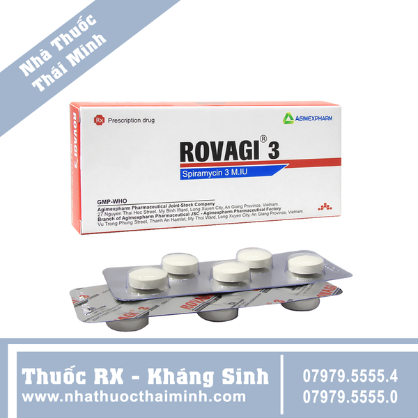 Thuốc kháng sinh trị nhiễm khuẩn Rovagi 3 Agimexpharm – Nhà thuốc Thái Minh