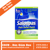 Cao dán Salonpas Pain Relief Patch Hisamitsu giúp giảm đau, kháng viêm