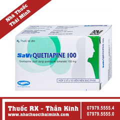 Thuốc Savi Quetiapine 100mg - Điều trị tâm thần phân liệt (30 viên)