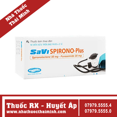 Thuốc Savi Spirono-Plus 50mg/20mg - Điều trị tăng huyết áp (2 vỉ x 10 viên)