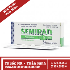 Thuốc Semirad 10mg - Điều trị rối loạn tuần hoàn não (3 vỉ x 10 viên)