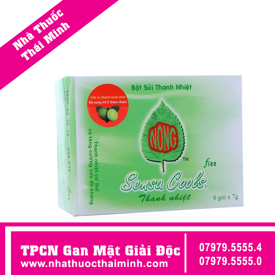 Bột sủi Sensa Cools giúp thanh nhiệt cơ thể, giảm lở miệng, đau hông (7g x 6 gói)