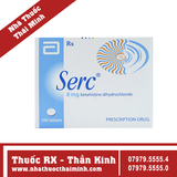 Thuốc Serc 8mg - Chống hoa mắt, chóng mặt, ù tai (100 viên)