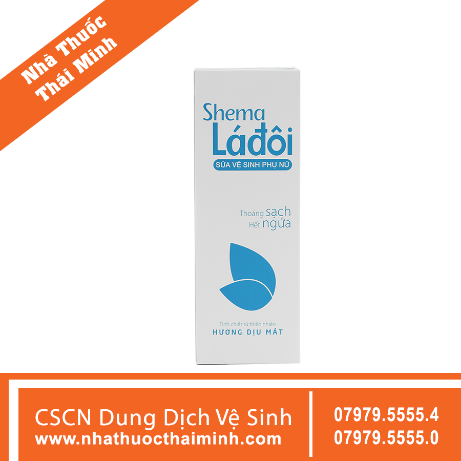Dung dịch vệ sinh phụ nữ Shema Lá Đôi xanh hương dịu mát (100ml)