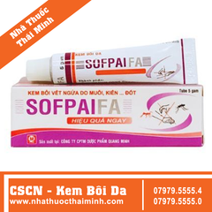 Kem bôi vết ngứa do muỗi, kiến đốt sofpaifa hộp 1 tuýp 5g