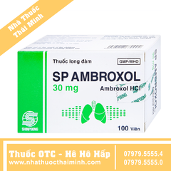 Thuốc SP Ambroxol 30mg - tiêu nhầy trong viêm phế quản (10 vỉ x 10 viên)