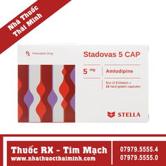 Thuốc Stadovas 5mg Cap - điều trị tăng huyết áp (3 vỉ x 10 viên)