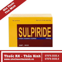 Thuốc Sulpiride 50mg - Điều trị lo âu, trầm cảm (10 vỉ x 10 viên)