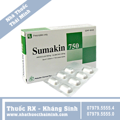 Thuốc Sumakin 750 trị nhiễm khuẩn (2 vỉ x 7 viên)