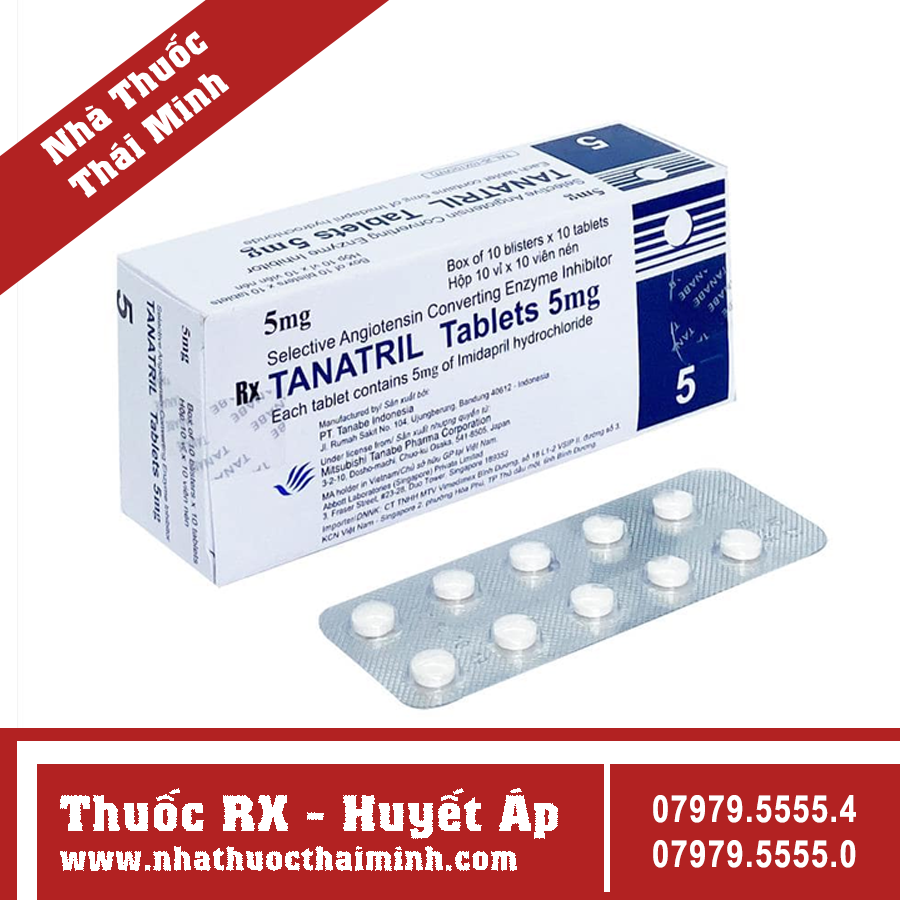 Thông tin về thuốc hạ huyết áp Tanatril Tablets 5mg - Giá bán và tác dụng phụ chi tiết