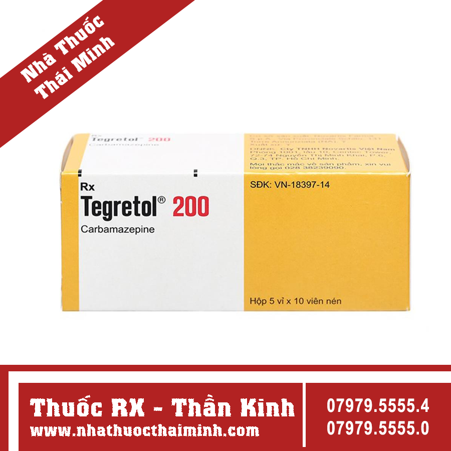 Thuốc Tegretol 200mg điều trị bệnh động kinh (5 vỉ x 10 viên)