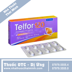 Thuốc Telfor 120 - Điều trị viêm mũi dị ứng, mày đay (2 vỉ x 10 viên)