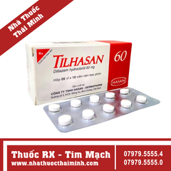 Thuốc Tilhasan 60 - Trị tăng huyết áp, đau thắt ngực (3 vỉ x 10 viên)