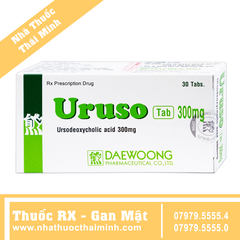 Thuốc Uruso 300mg - điều trị sỏi mật giàu cholesterol (3 vỉ x 10 viên)