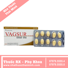 Viên đặt Vagsur - điều trị nhiễm trùng âm đạo (1 vỉ x 10 viên)