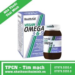 HealthAid Vegan Omega 369 (Hộp 30 viên) - Tăng cường sức khỏe tim mạch