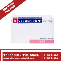 Thuốc Verospiron 25mg Gedeon điều trị cường aldosterone tiên phát (1 vỉ x 20 viên)