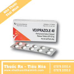 Thuốc Vexprazole 40 - Điều trị trào ngược dạ dày (3 vỉ x 10 viên)