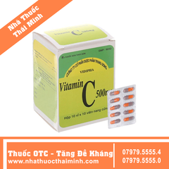 Thuốc Vitamin C 500mg - Hỗ trợ điều trị bệnh Thalassemia (10 vỉ x 10 viên)