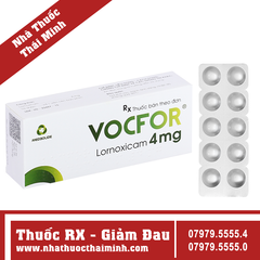 Thuốc Vocfor 4mg - kháng viêm, giảm đau cơ xương khớp (3 vỉ x 10 viên)