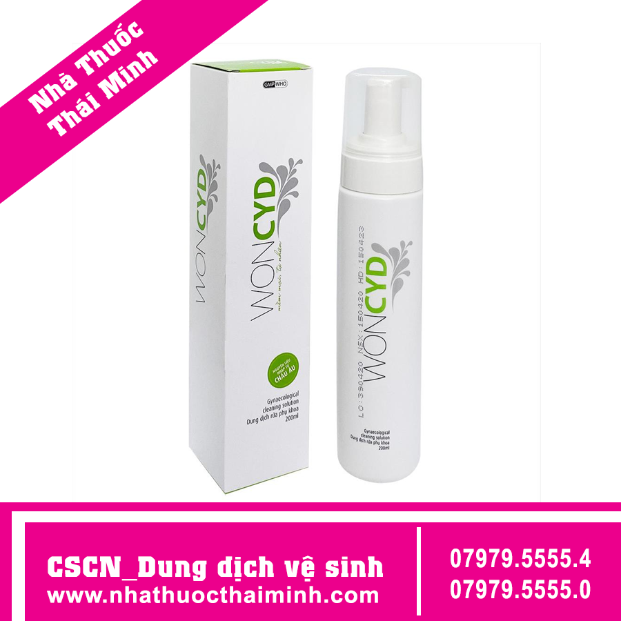 Dung dịch vệ sinh phụ nữ Woncyd sát khuẩn, kháng nấm chai 200ml