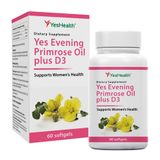 YES EVENING PRIMROSE OIL PLUS D3 (Hộp 60 Viên) - Hỗ Trợ Chống Oxy Hóa, Đep Da