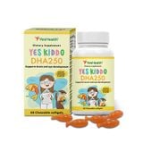 YES KIDDO DHA250 YESHEALTH (Hộp 60 viên) - Viên Nhai Phát Triển Não Bộ Và Thị Lực