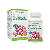 YES SEAWEED CALCIUM PLUS K2 (Hộp 60 viên) - Viên Uống Bổ Sung Canxi, Vitamin D3 Và K2