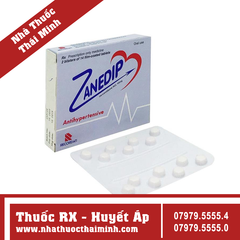 Thuốc Zanedip 10mg - Điều trị tăng huyết áp vô căn (2 vỉ x 14 viên)