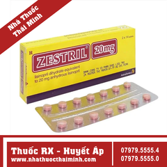 Thuốc Zestoretic 20mg - Điều trị tăng huyết áp nguyên phát (2 vỉ x 14 viên)