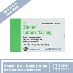 Thuốc Zinnat 125mg GSK điều trị các chứng nhiễm khuẩn (10 viên)