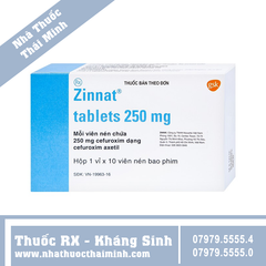 Thuốc Zinnat 250mg - Điều trị các chứng nhiễm khuẩn (10 viên)