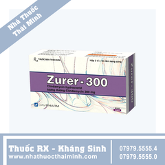 Thuốc Zurer-300 - kháng sinh chống nhiễm khuẩn (3 vỉ x 10 viên)