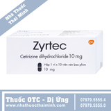 Thuốc Zyrtec 10mg GSK hỗ trợ điều trị mày đay, viêm mũi dị ứng (1 vỉ x 10 viên)