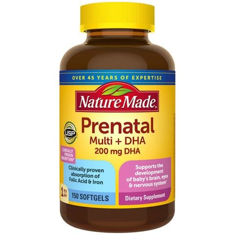 Bổ sung dưỡng chất cho bà bầu và thai nhi Nature Made Prenatal Multi + DHA (Mỹ) HOT264