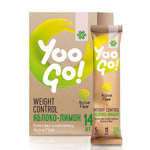 Bổ sung chất xơ, giúp giảm cảm giác thèm ăn YOO GO WEIGHT CONTROL DRINK MIX APPLE & LEMON SK73